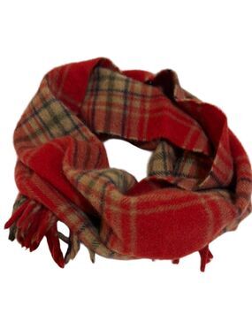 Red and Tan Plaid Scarf for Pets